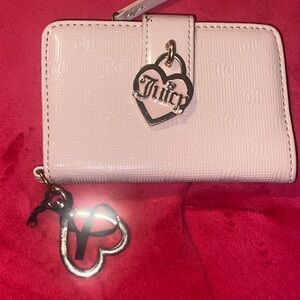 Juicy Couture Light Pink Wallet with Heart Charm